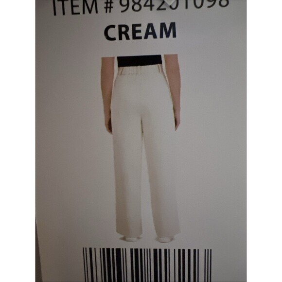 French Connection Women Wide Leg Trouser Color Cream XL Office Casual Preppy NWT - Picture 6 of 16